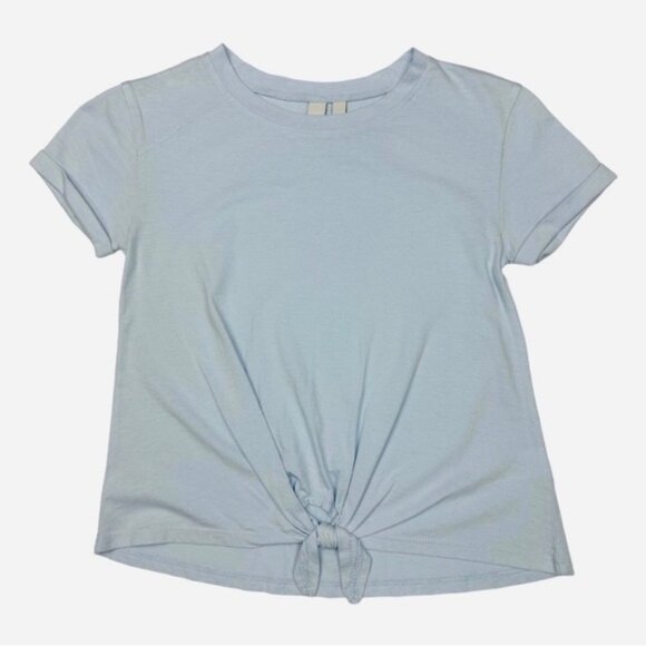 Zella Short Sleeve Front Knot Shirt Blue Size M - Picture 1 of 7